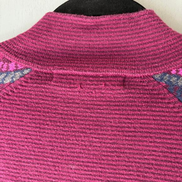 TITLE NINE Women's Medium Cranberry Zip Knit Cotton Blend Soft Gorpcore Outdoors - Picture 5 of 15